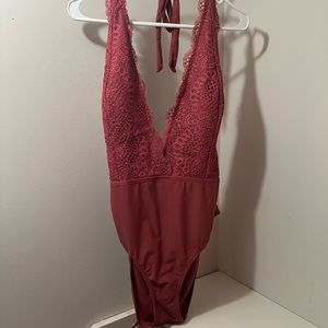 Low Cut One Piece Swimsuit!